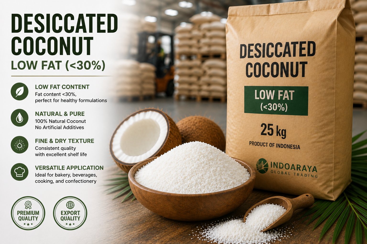 buat juga desain foto produk desiccated coconut low fat (30%)